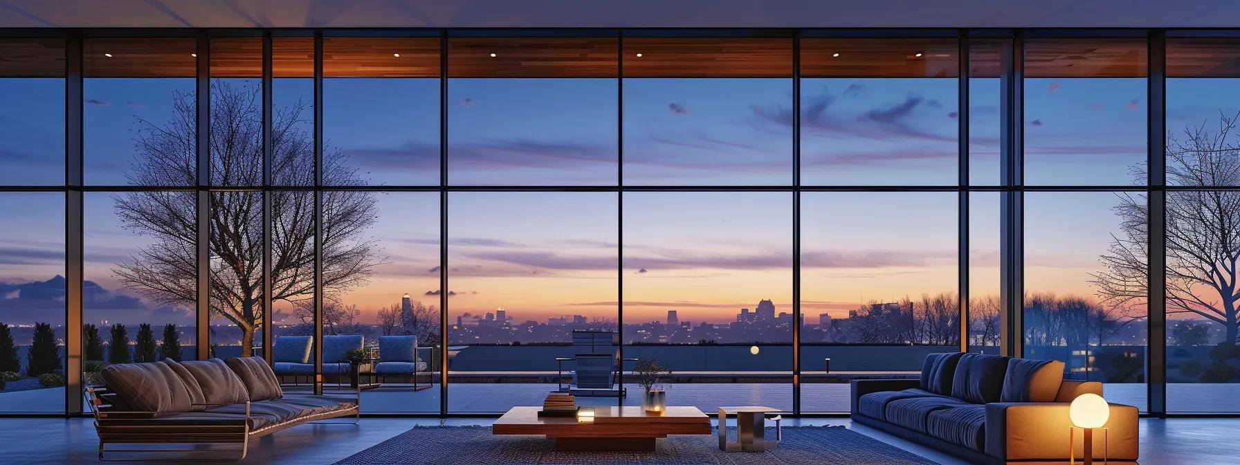 a modern massachusetts home showcases energy-efficient, stylish windows with sleek frames, reflecting a bright urban skyline, highlighting the superior craftsmanship and innovative technology of top-rated window brands.