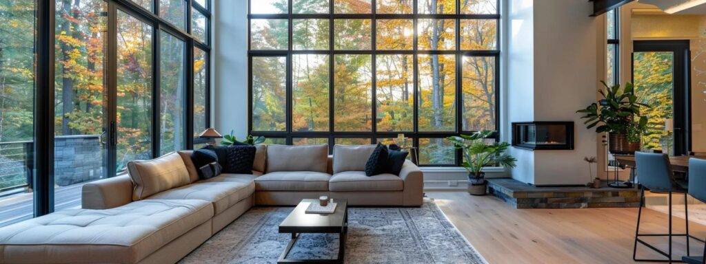 a modern, well-lit home interior showcasing sleek, energy-efficient windows that enhance comfort and style, set against a backdrop of a cozy, tasteful living space in massachusetts.
