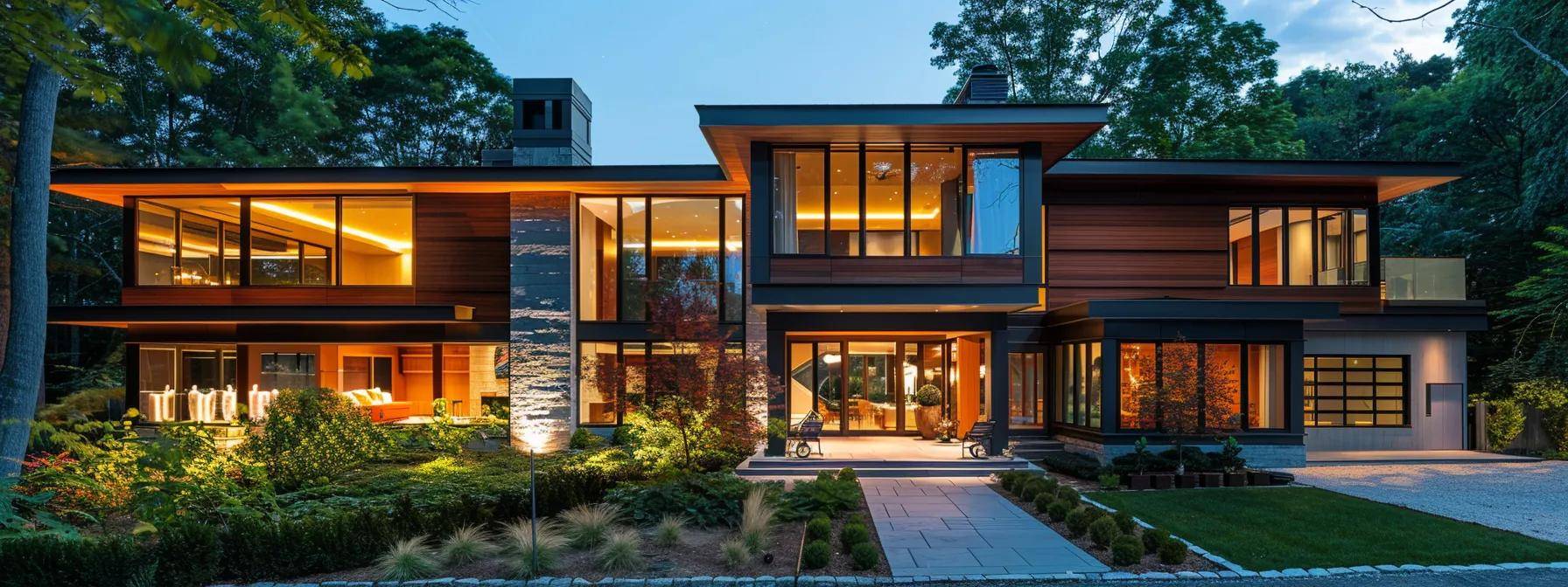 a sleek, modern home in massachusetts showcases an impressive array of window types displayed prominently in a stylish urban setting, highlighting energy-efficient designs that blend seamlessly with both colonial and contemporary architectural styles.