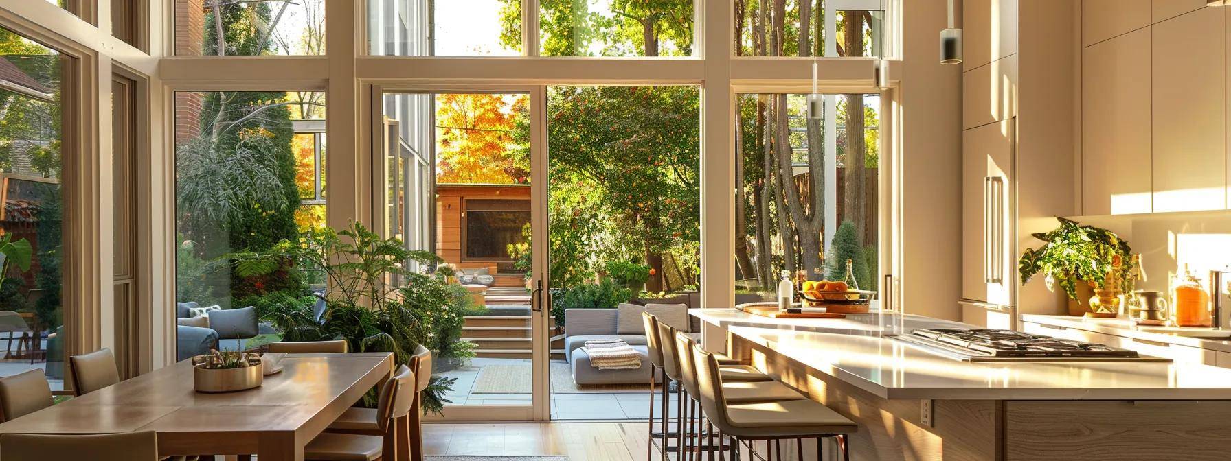 a stylish massachusetts home showcases a variety of window styles and materials in an urban neighborhood setting, highlighting energy-efficient designs and architectural elegance under soft, professional lighting.
